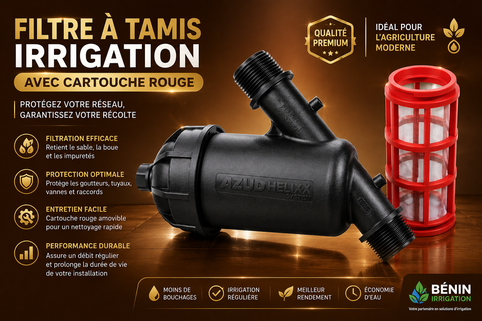 Filtre à tamis irrigation fond naturel premium
